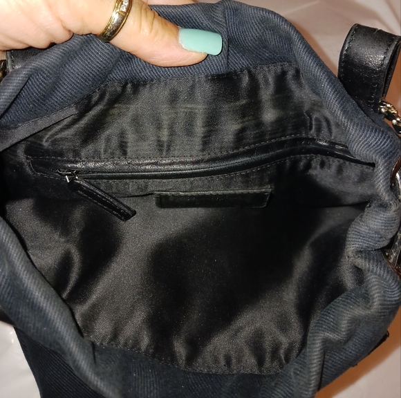 YSL black authentic Paris Black Canvas & Velvet Drawstring. - Picture 6 of 16
